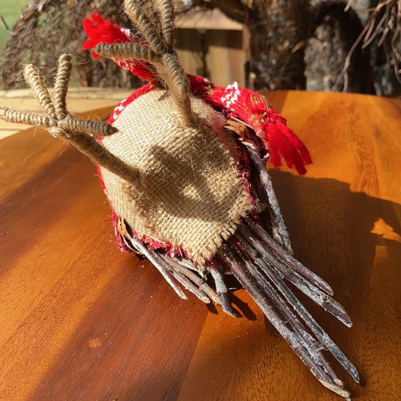 Pottery Barn Sisal, Pinecone and Twig Holiday Owl with Scarf and Burlap body 🦉 - Picture 14 of 16